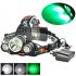 Boruit RJ-3000 LED FIGURARIO T6 Luz blanca y 2 x XPE R5 Luz verde LED Faro