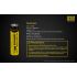 Nitecore 18650 NL1826 2600 3.7V 9.6WH Batería recargable de iones de litio