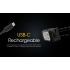 NITECORE NU25 UL 400 lúmenes LED USB-C carga linterna frontal recargable