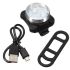 Luz de bicicleta recargable USB HJ-030 3 LED 4 Modos Impermeable Blanco / Rojo Bike Front Light