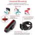 Luz trasera para bicicleta, recargable por USB, luces traseras ultrabrillantes rojas que se adaptan a cualquier bicicleta/casco