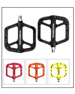 Rodamientos ultraligeros ROCKBROS, pedales de bicicleta, pedales de nailon para ciclismo de carretera, pedales bmx Mtb, plataforma plana, accesorios de piezas de bicicleta