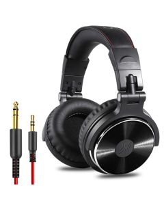 Oneodio Pro-10 Wired Professional Studio Pro DJ Auriculares con micrófono sobre la oreja HiFi Monitor Música Auriculares Auriculares para teléfono PC-Negro