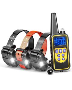 Pantalla LCD recargable recargable de collar de entrenamiento de perros eléctrico 800YD para todos los tamizs Modo de vibración de choque