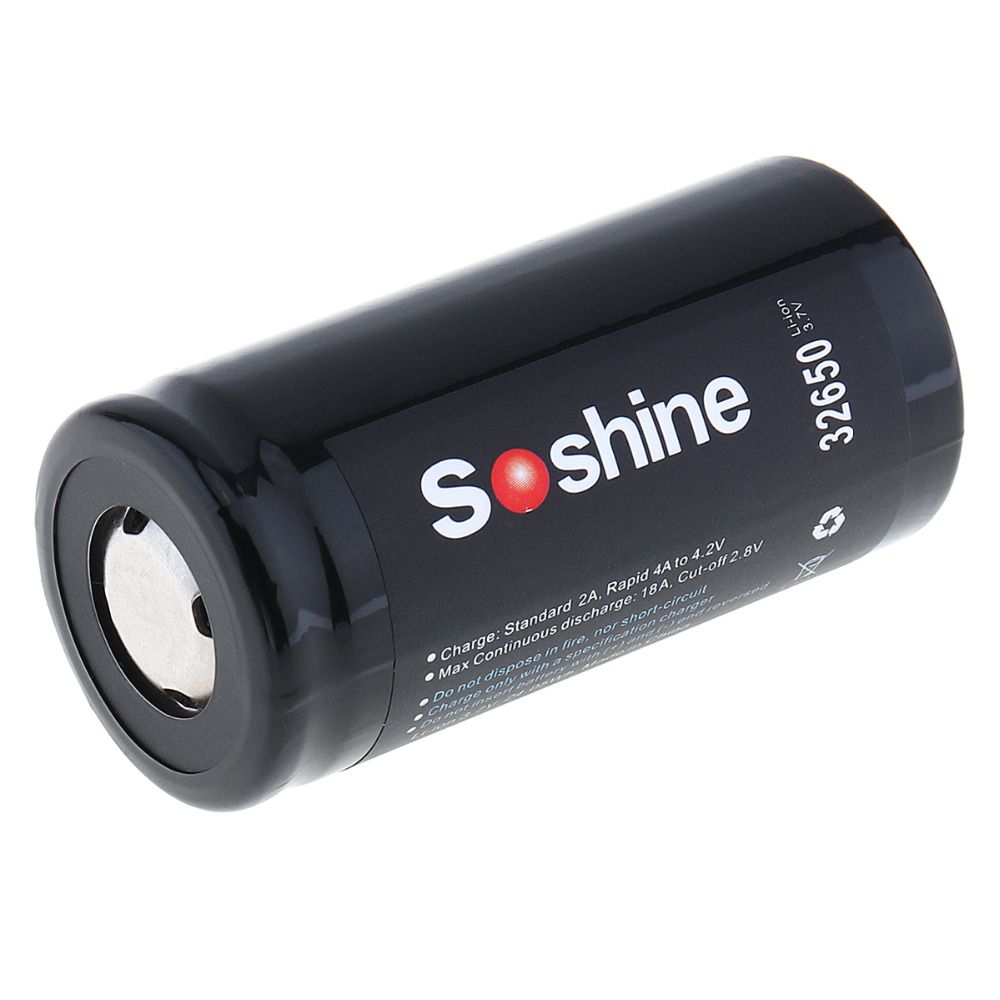 SOSHINE 6500mAH 3.7V 32650 Batería recargable de litio de litio